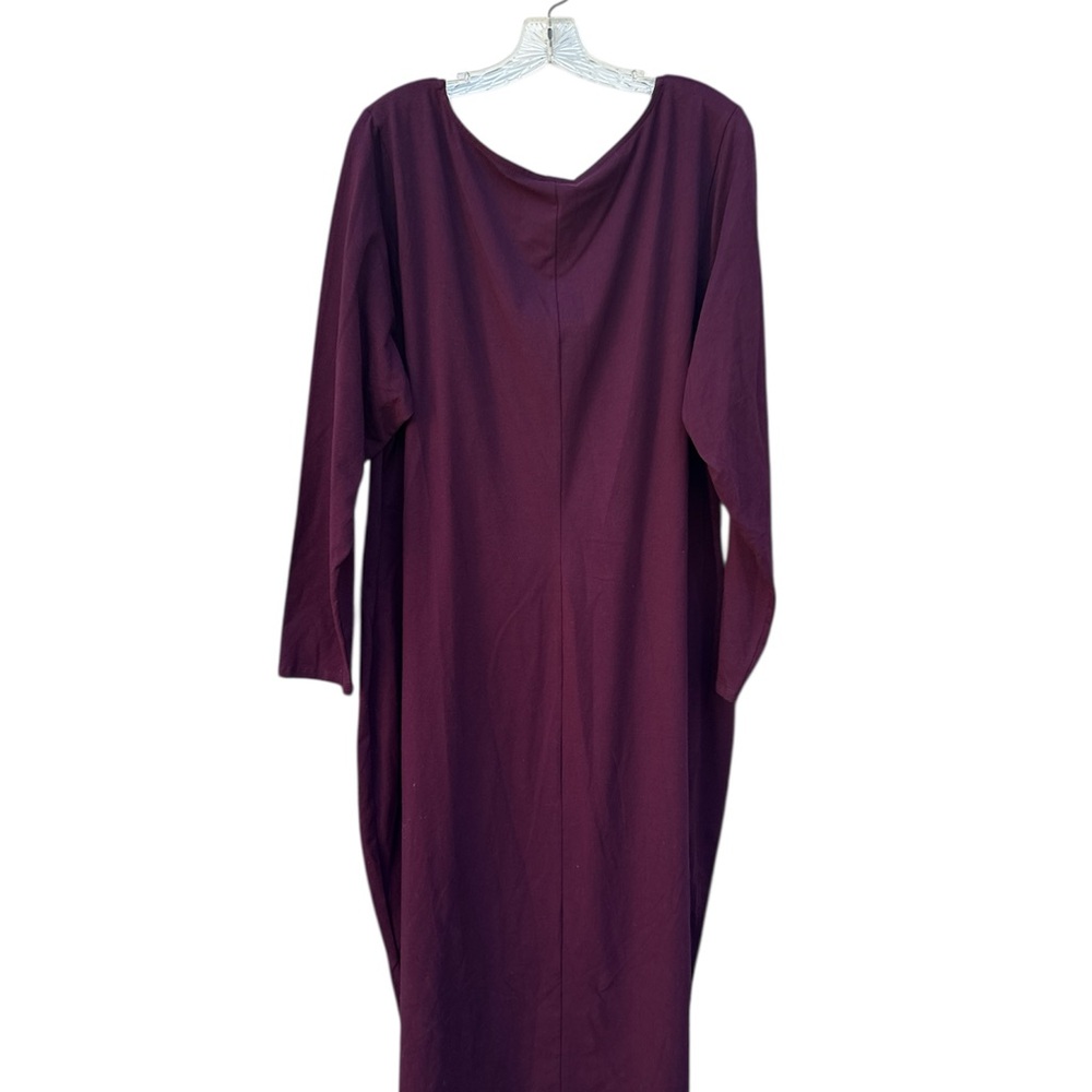 MAKE OFFEE π₯HP π₯ Ava & Viv Rich Plum Long Sleeve Bodycon Cotton Dress valentine - Picture 5 of 7